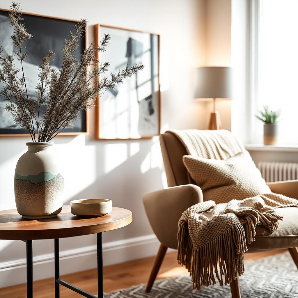 Person reading in a cozy living room